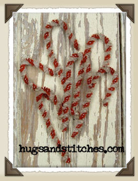 9044 - Mini Grungy Chenille Candy Canes Pkg/6