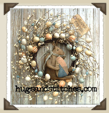 1023 - 16" Bunny Egg Wreath