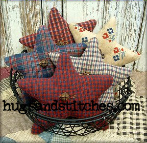 1024 - Red/White/Blue Homespun Stars (set of 5)