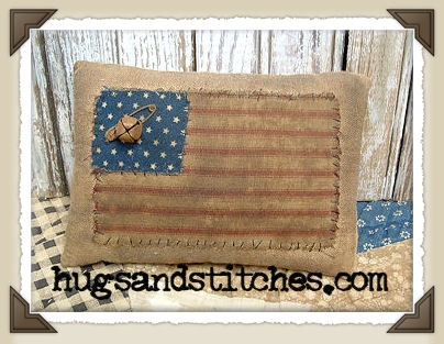 1205 - Grungy Flag Pillow