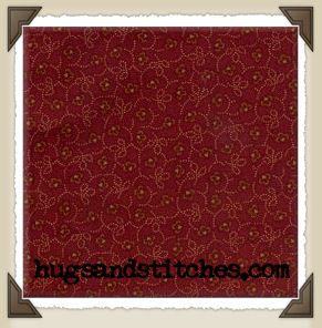 Burg-17 * Red/Tan Flower Print