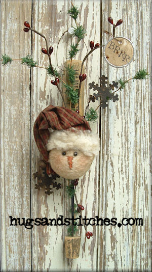 Snowman on Vintage Ice Pick