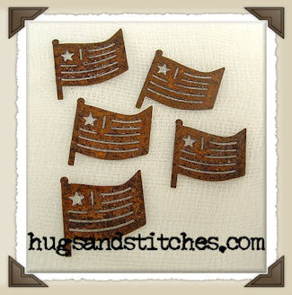 1" Rusty Flags (pkg 5)